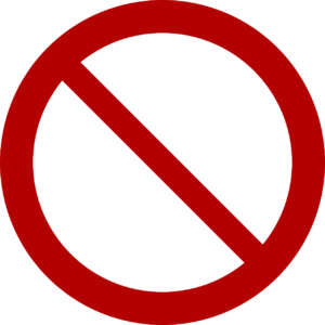 red prohibition health and safety sign