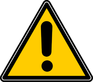 yellow warning health and safety sign