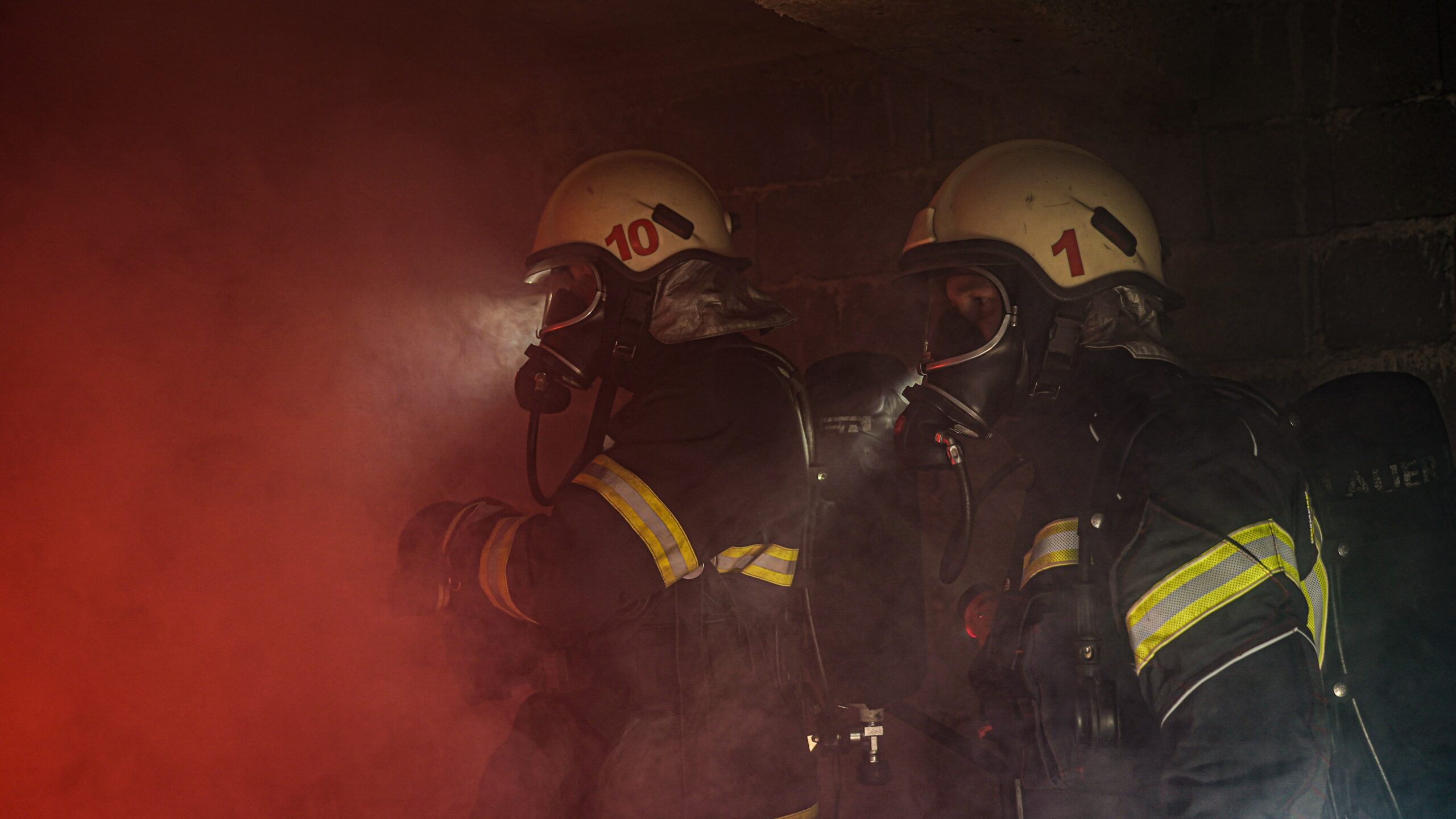 fire rescue team afetr being called by a fire warden to a business premises