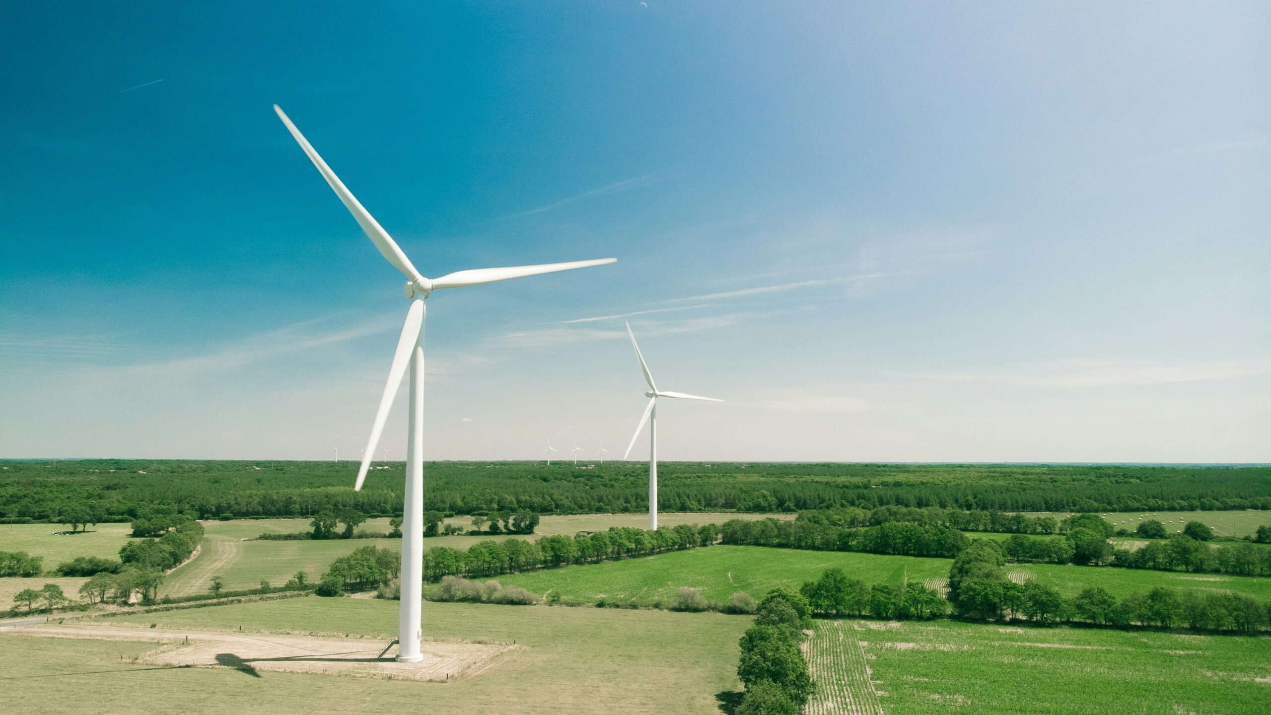 wind turbines used to help improve a company environmental policy