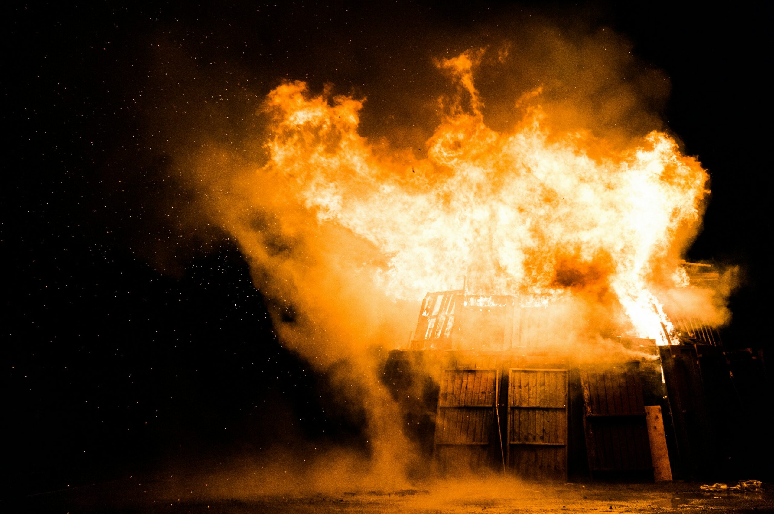 a factory burning down because flammable liquids were not adequately risk assessed.